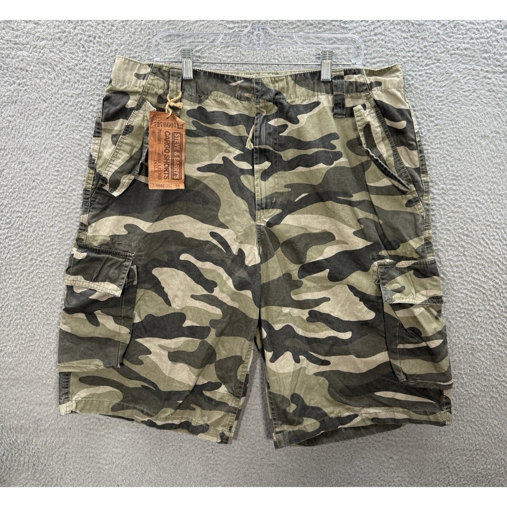 Vintage Steve & Barrys Shorts Mens 38 Camouflage Cargo Grunge Skater Camo Y2K